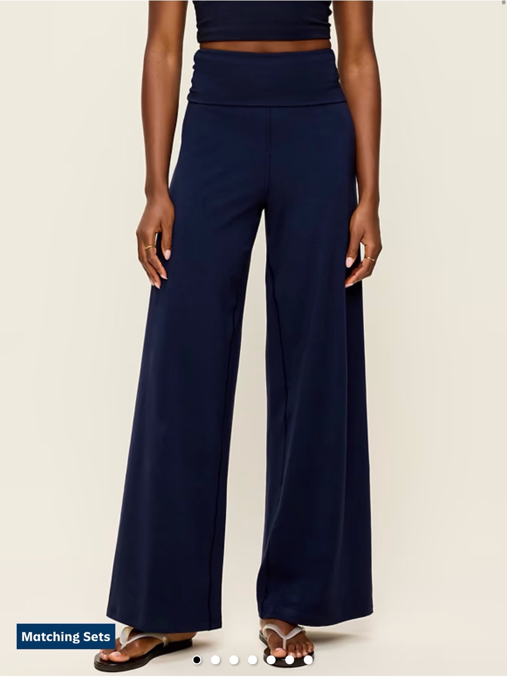Old Navy Wide-Leg Fold-Over Waist Pants - Navy